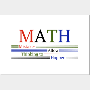 Math Means Mistakes Allow Thinking to Happen Posters and Art